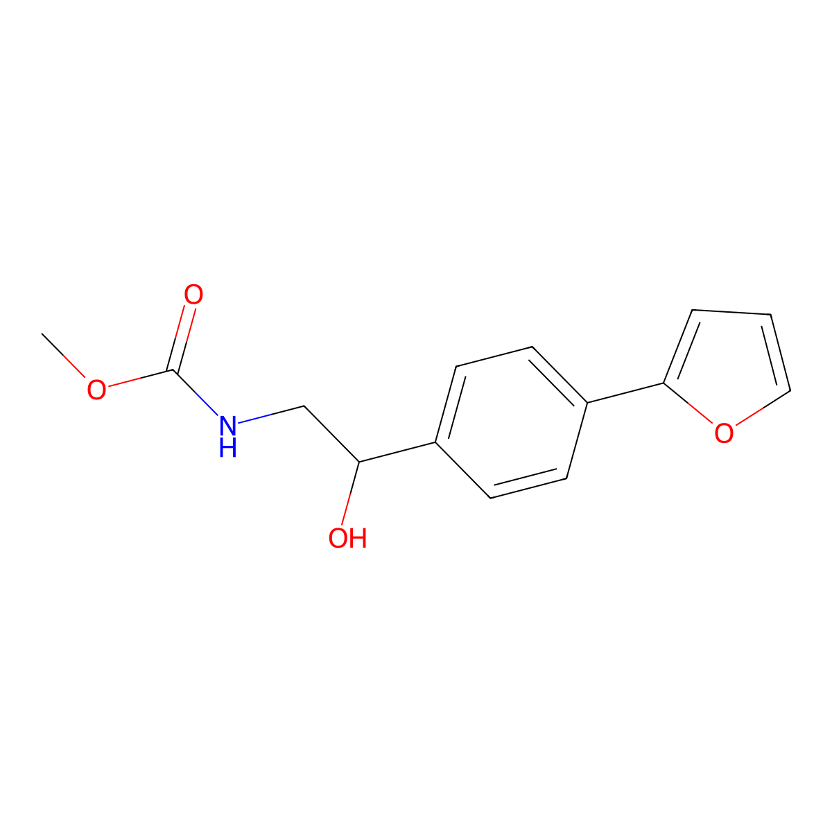 methyl N-{2-[4-(furan-2-yl)phenyl]-2-hydroxyethyl}carbamate molecular structure, CAS 2097902-17-3