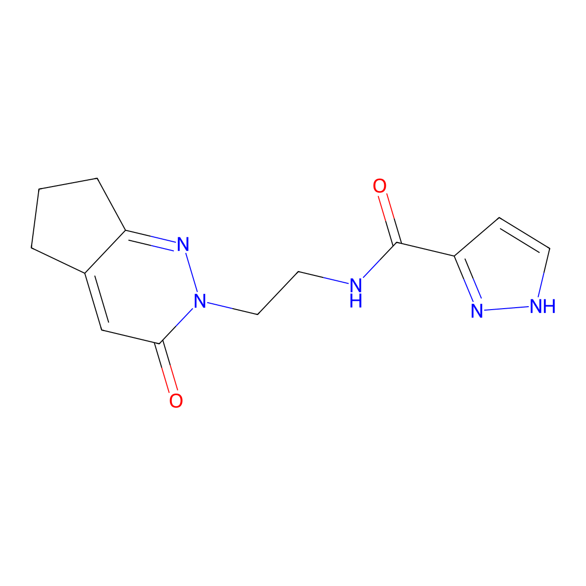 N-(2-(3-oxo-3,5,6,7-tetrahydro-2H-cyclopenta[c]pyridazin-2-yl)ethyl)-1H-pyrazole-3-carboxamide molecular structure, CAS 2097902-18-4