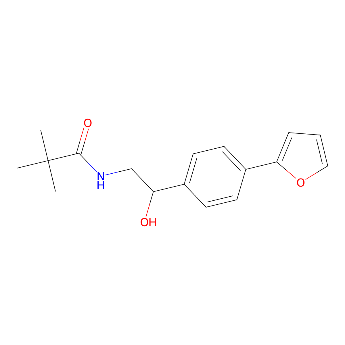N-{2-[4-(furan-2-yl)phenyl]-2-hydroxyethyl}-2,2-dimethylpropanamide molecular structure, CAS 2097902-21-9