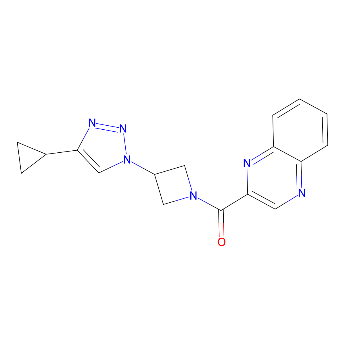(3-(4-cyclopropyl-1H-1,2,3-triazol-1-yl)azetidin-1-yl)(quinoxalin-2-yl)methanone molecular structure, CAS 2097902-34-4
