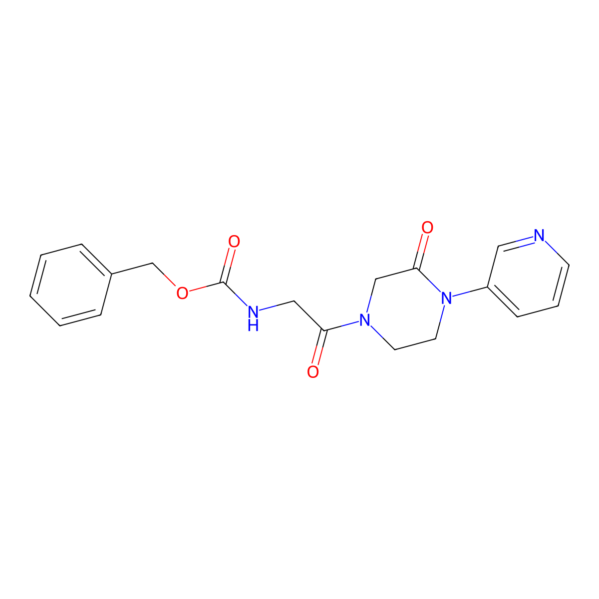 benzyl N-{2-oxo-2-[3-oxo-4-(pyridin-3-yl)piperazin-1-yl]ethyl}carbamate molecular structure, CAS 2097902-47-9