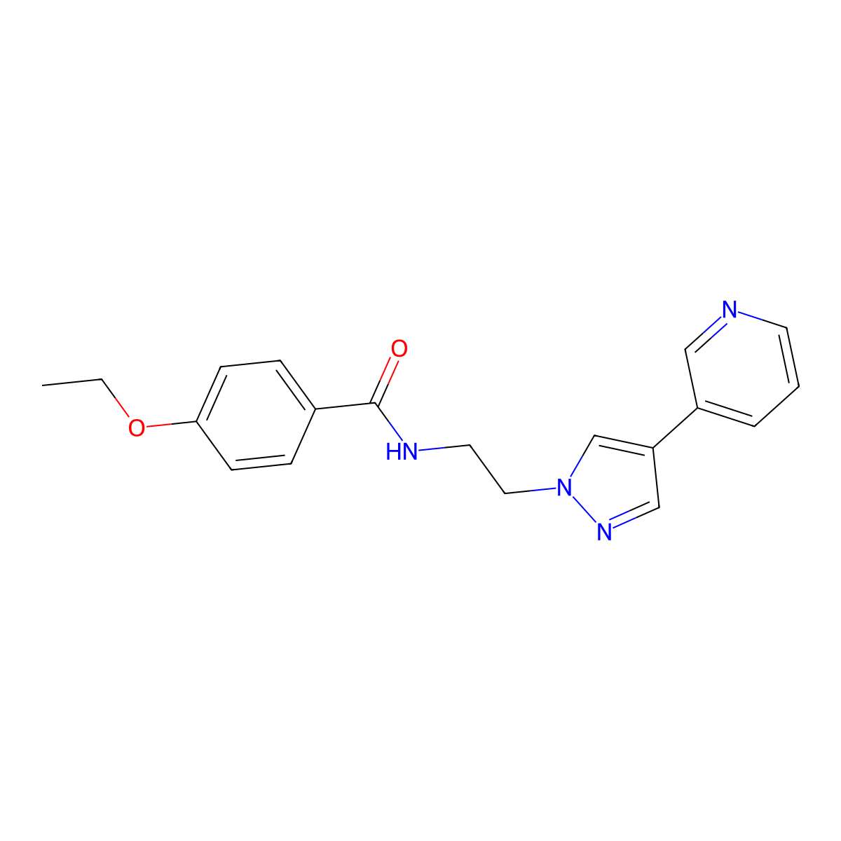 4-ethoxy-N-{2-[4-(pyridin-3-yl)-1H-pyrazol-1-yl]ethyl}benzamide molecular structure, CAS 2097902-48-0