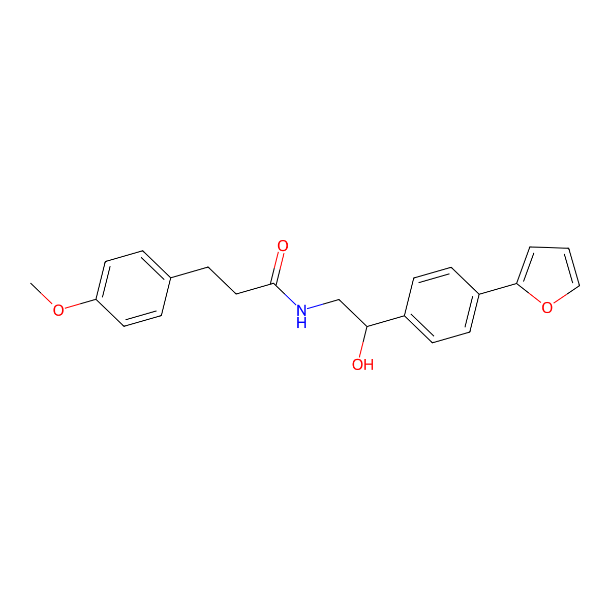 N-{2-[4-(furan-2-yl)phenyl]-2-hydroxyethyl}-3-(4-methoxyphenyl)propanamide molecular structure, CAS 2097902-51-5