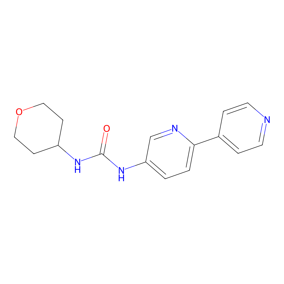 3-{[2,4'-Bipyridine]-5-yl}-1-(oxan-4-yl)urea molecular structure, CAS 2097902-75-3