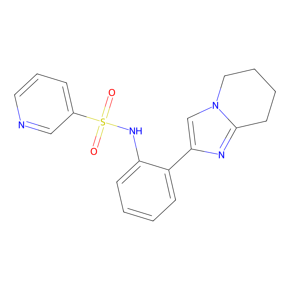 N-(2-(5,6,7,8-tetrahydroimidazo[1,2-a]pyridin-2-yl)phenyl)pyridine-3-sulfonamide molecular structure, CAS 2097902-80-0