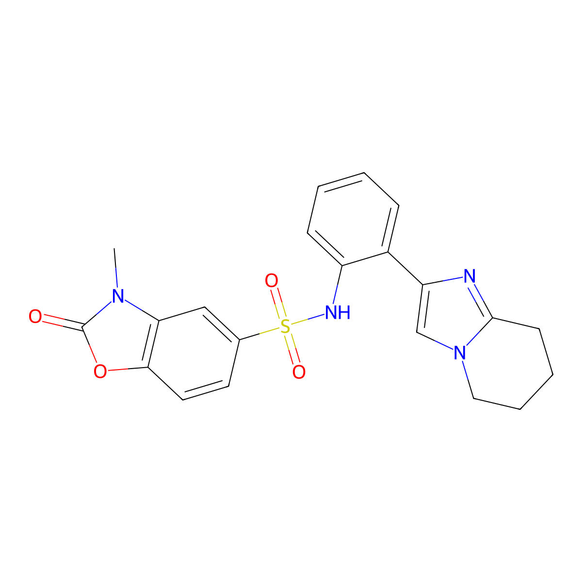3-methyl-2-oxo-N-(2-(5,6,7,8-tetrahydroimidazo[1,2-a]pyridin-2-yl)phenyl)-2,3-dihydrobenzo[d]oxazole-5-sulfonamide molecular structure, CAS 2097902-82-2