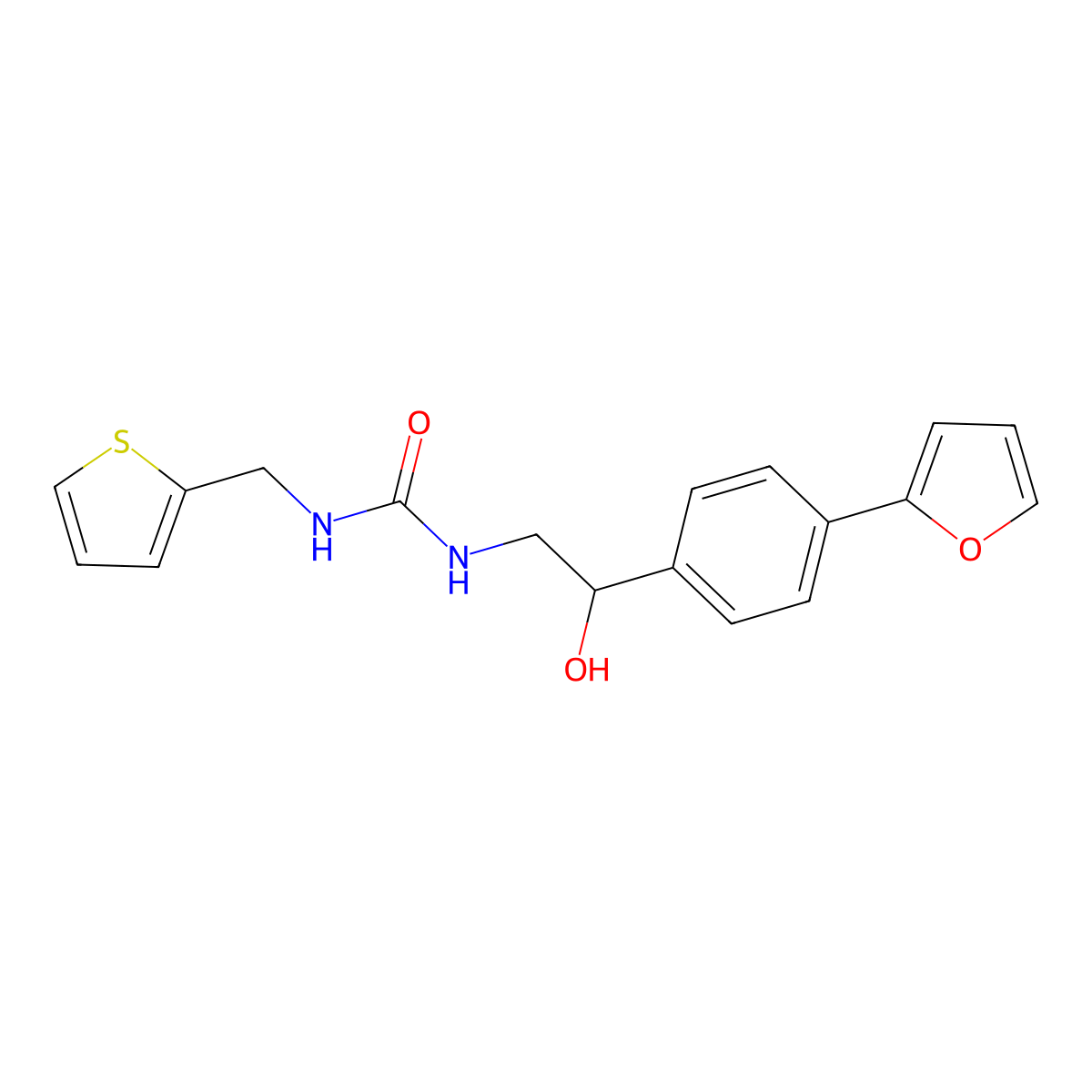 1-{2-[4-(Furan-2-yl)phenyl]-2-hydroxyethyl}-3-[(thiophen-2-yl)methyl]urea molecular structure, CAS 2097902-85-5