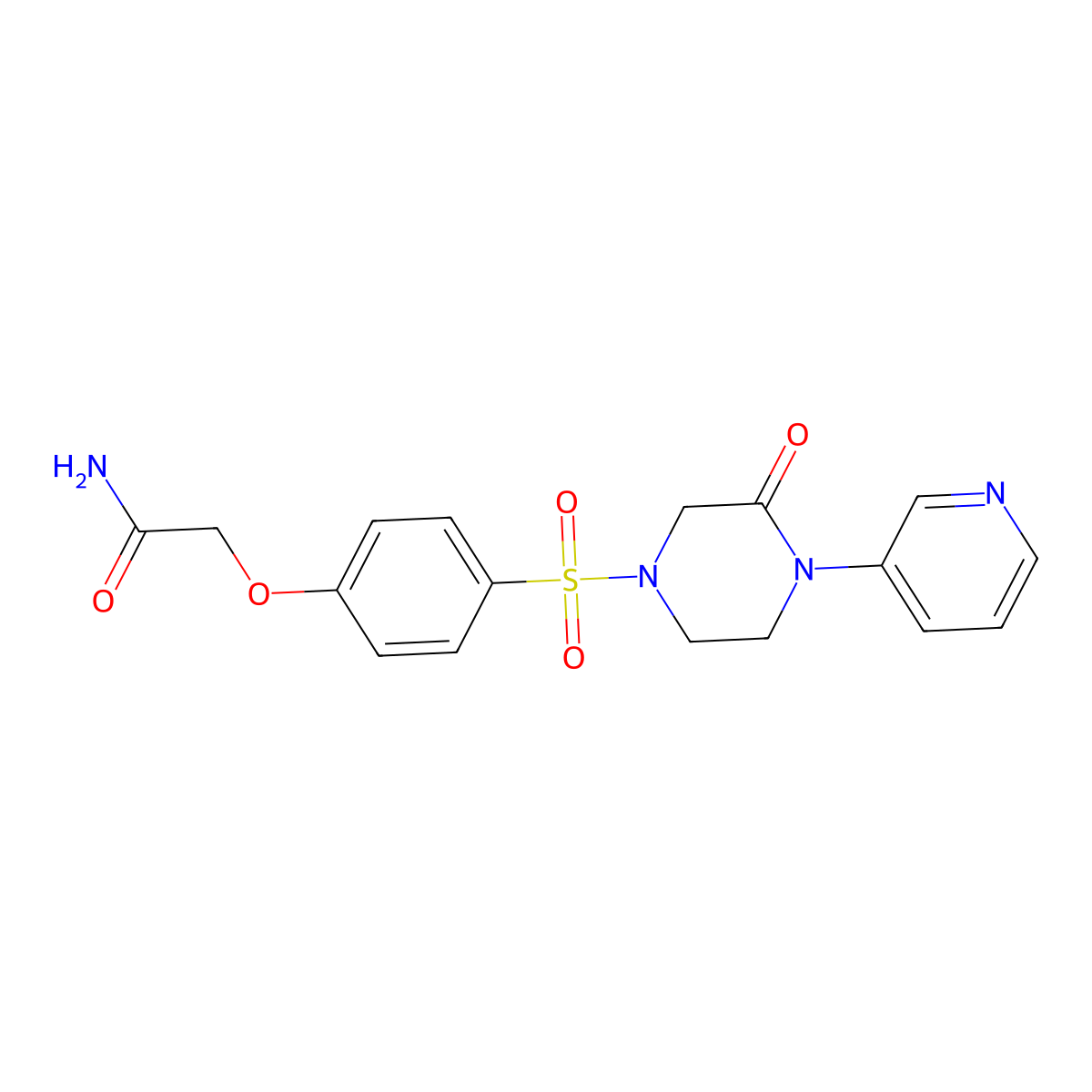 2-(4-{[3-Oxo-4-(pyridin-3-yl)piperazin-1-yl]sulfonyl}phenoxy)acetamide molecular structure, CAS 2097902-88-8