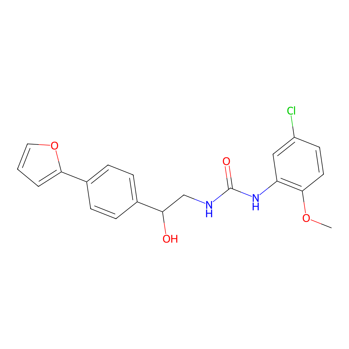 3-(5-Chloro-2-methoxyphenyl)-1-{2-[4-(furan-2-yl)phenyl]-2-hydroxyethyl}urea molecular structure, CAS 2097902-93-5