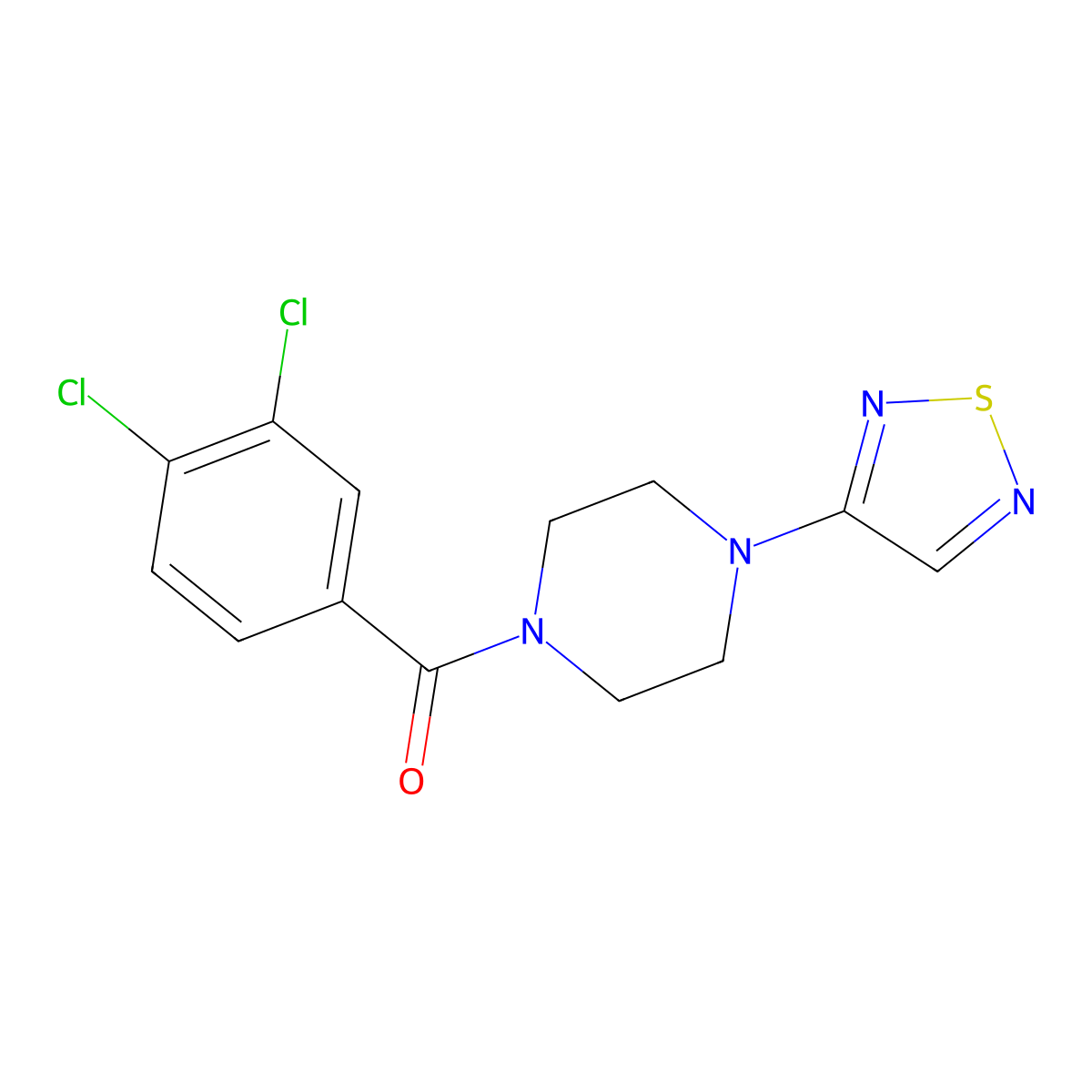 1-(3,4-Dichlorobenzoyl)-4-(1,2,5-thiadiazol-3-yl)piperazine molecular structure, CAS 2097903-02-9