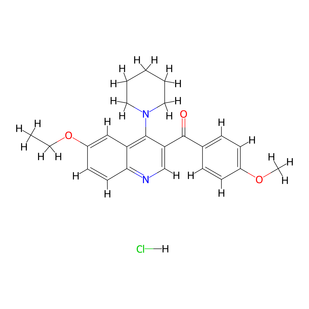6-Ethoxy-3-(4-methoxybenzoyl)-4-(piperidin-1-yl)quinoline hydrochloride molecular structure, CAS 2097903-16-5