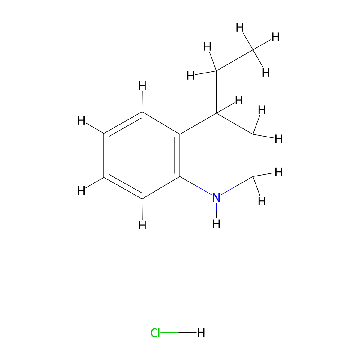 4-Ethyl-1,2,3,4-tetrahydroquinoline hydrochloride molecular structure, CAS 2097903-24-5