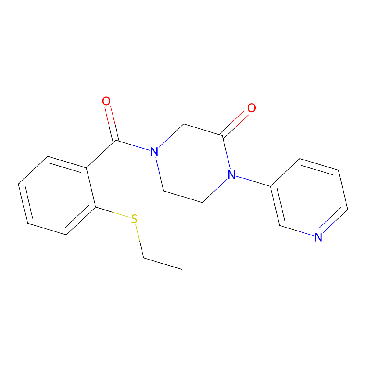 4-[2-(Ethylsulfanyl)benzoyl]-1-(pyridin-3-yl)piperazin-2-one molecular structure, CAS 2097903-26-7