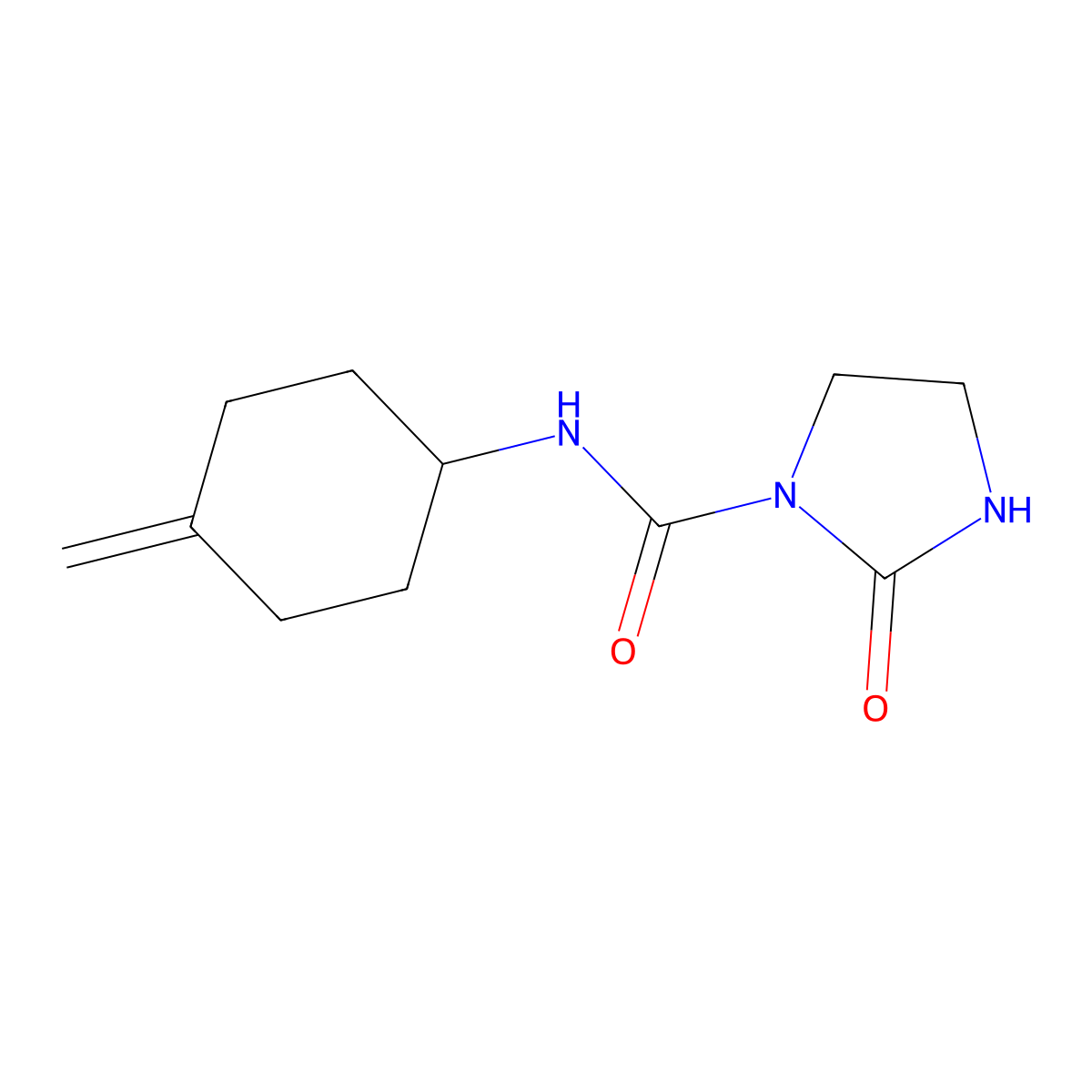 N-(4-methylidenecyclohexyl)-2-oxoimidazolidine-1-carboxamide molecular structure, CAS 2097903-54-1