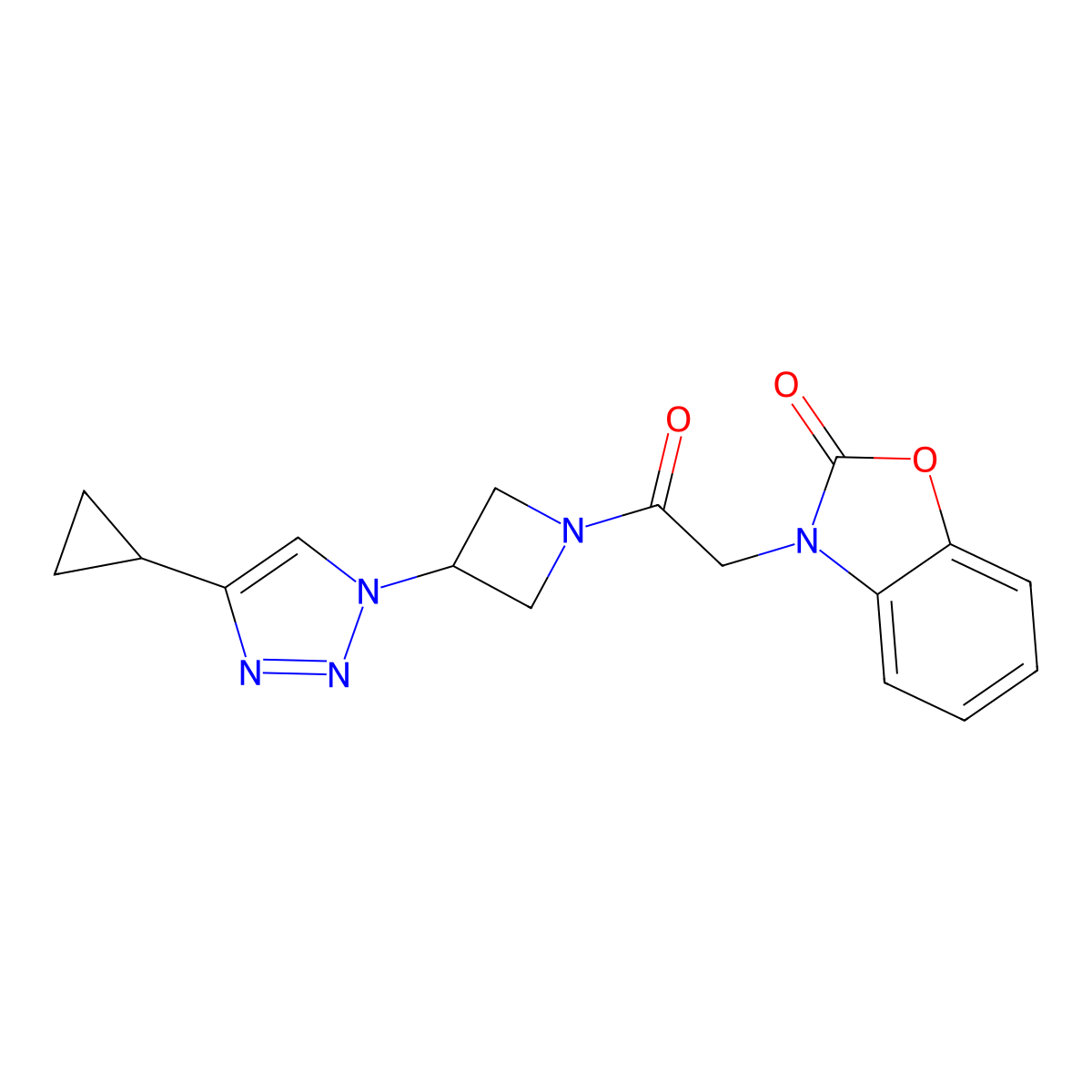 3-(2-(3-(4-cyclopropyl-1H-1,2,3-triazol-1-yl)azetidin-1-yl)-2-oxoethyl)benzo[d]oxazol-2(3H)-one molecular structure, CAS 2097903-63-2