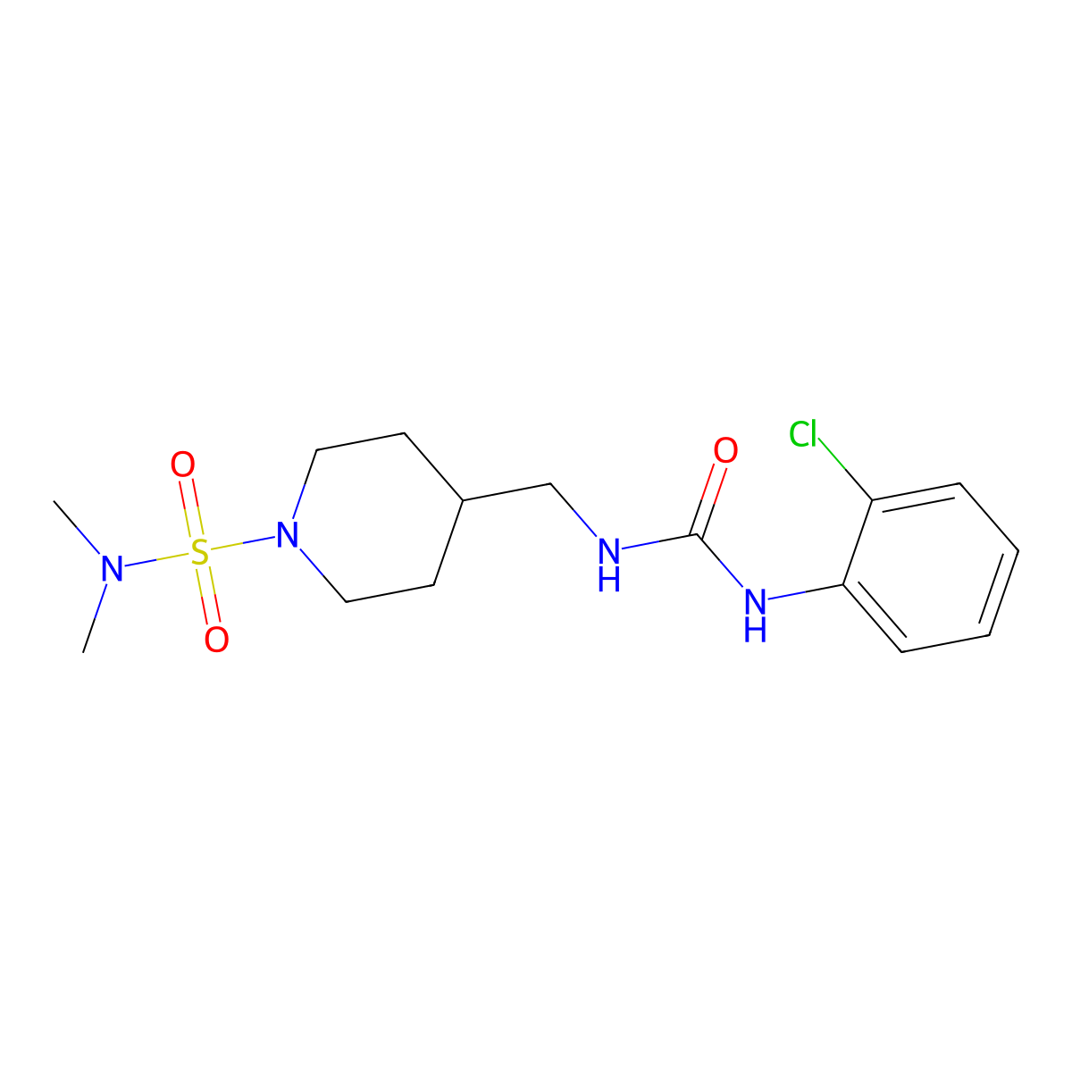 1-(2-Chlorophenyl)-3-{[1-(dimethylsulfamoyl)piperidin-4-yl]methyl}urea molecular structure, CAS 2097903-69-8