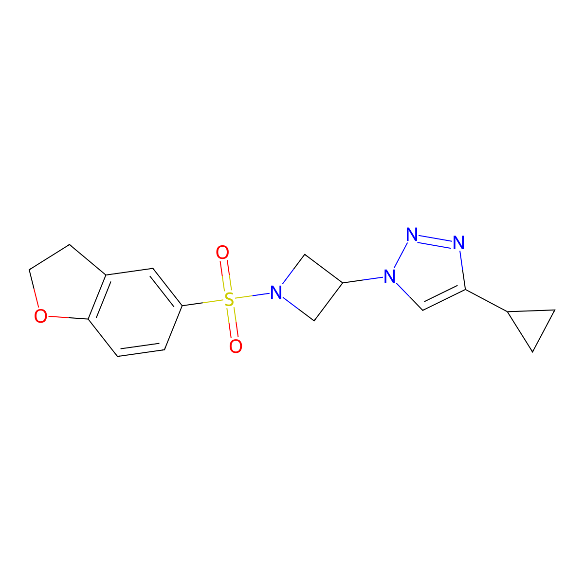4-cyclopropyl-1-(1-((2,3-dihydrobenzofuran-5-yl)sulfonyl)azetidin-3-yl)-1H-1,2,3-triazole molecular structure, CAS 2097903-73-4