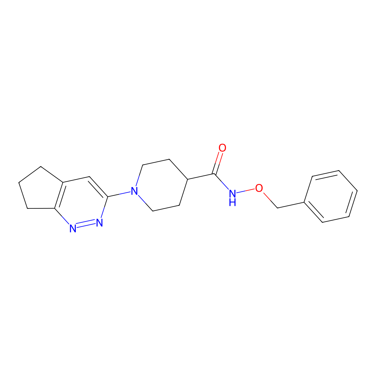 N-(benzyloxy)-1-{5H,6H,7H-cyclopenta[c]pyridazin-3-yl}piperidine-4-carboxamide molecular structure, CAS 2097903-88-1