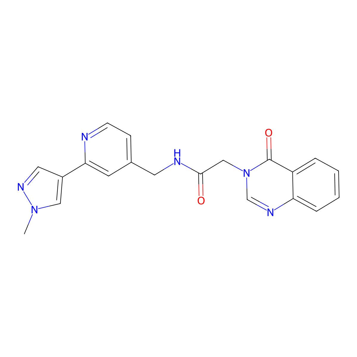 N-{[2-(1-methyl-1H-pyrazol-4-yl)pyridin-4-yl]methyl}-2-(4-oxo-3,4-dihydroquinazolin-3-yl)acetamide molecular structure, CAS 2097903-92-7