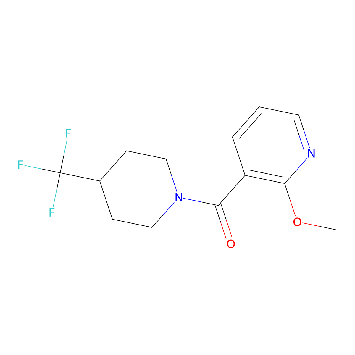 2-Methoxy-3-[4-(trifluoromethyl)piperidine-1-carbonyl]pyridine molecular structure, CAS 2097903-94-9