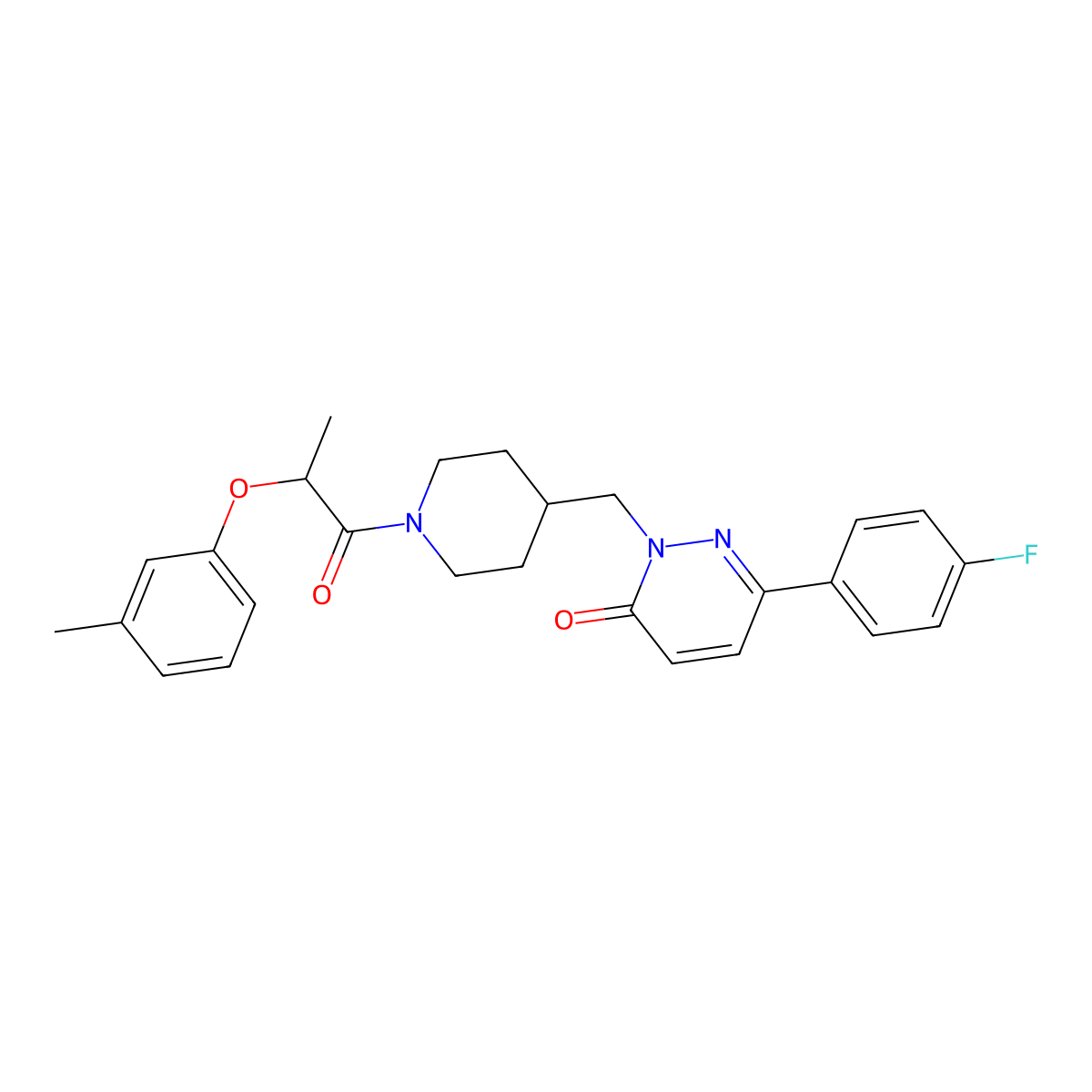 6-(4-Fluorophenyl)-2-({1-[2-(3-methylphenoxy)propanoyl]piperidin-4-yl}methyl)-2,3-dihydropyridazin-3-one molecular structure, CAS 2097903-96-1