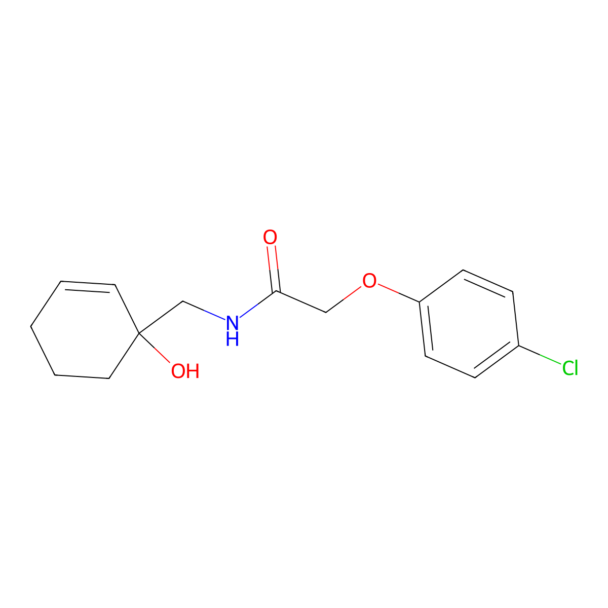 2-(4-chlorophenoxy)-N-[(1-hydroxycyclohex-2-en-1-yl)methyl]acetamide molecular structure, CAS 2097904-04-4