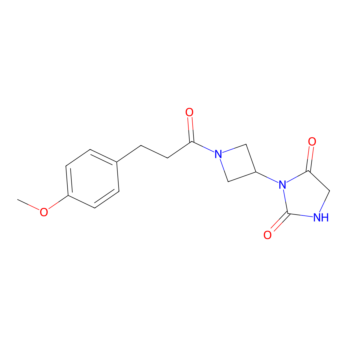 3-{1-[3-(4-Methoxyphenyl)propanoyl]azetidin-3-yl}imidazolidine-2,4-dione molecular structure, CAS 2097904-15-7