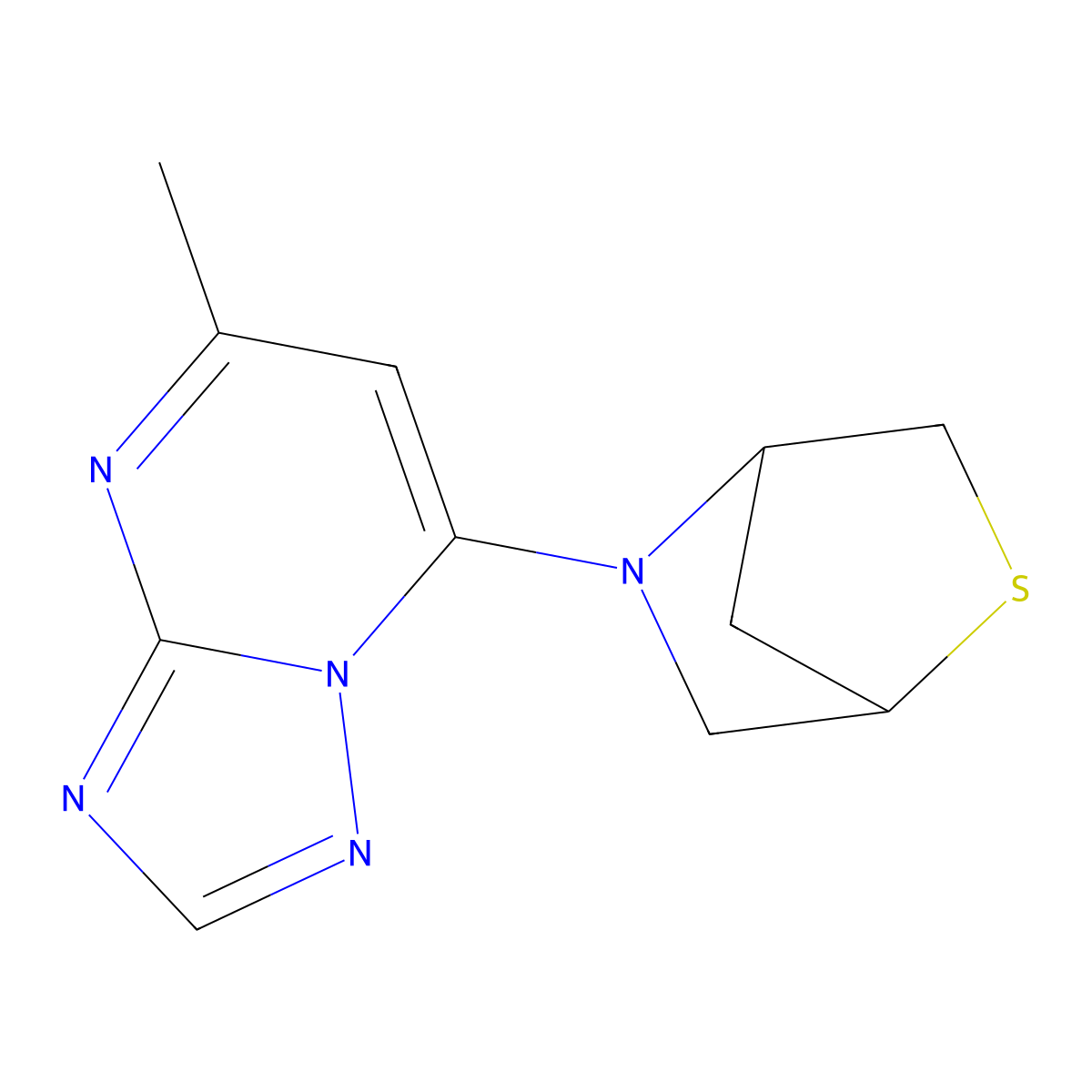 5-{5-Methyl-[1,2,4]triazolo[1,5-a]pyrimidin-7-yl}-2-thia-5-azabicyclo[2.2.1]heptane molecular structure, CAS 2097904-30-6