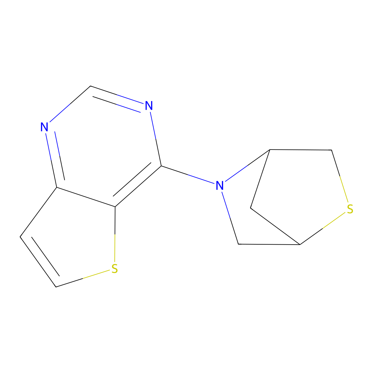 5-{Thieno[3,2-d]pyrimidin-4-yl}-2-thia-5-azabicyclo[2.2.1]heptane molecular structure, CAS 2097904-33-9