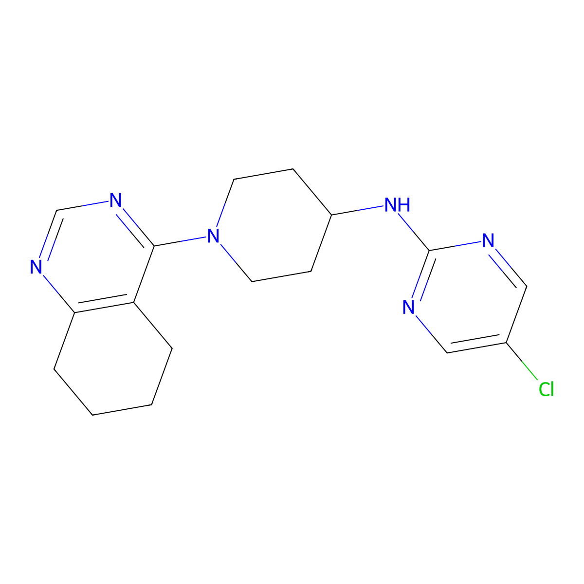 5-chloro-N-[1-(5,6,7,8-tetrahydroquinazolin-4-yl)piperidin-4-yl]pyrimidin-2-amine molecular structure, CAS 2097904-37-3