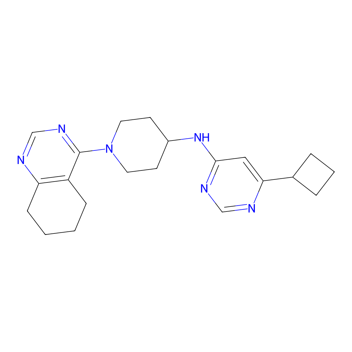 6-cyclobutyl-N-[1-(5,6,7,8-tetrahydroquinazolin-4-yl)piperidin-4-yl]pyrimidin-4-amine molecular structure, CAS 2097908-55-7