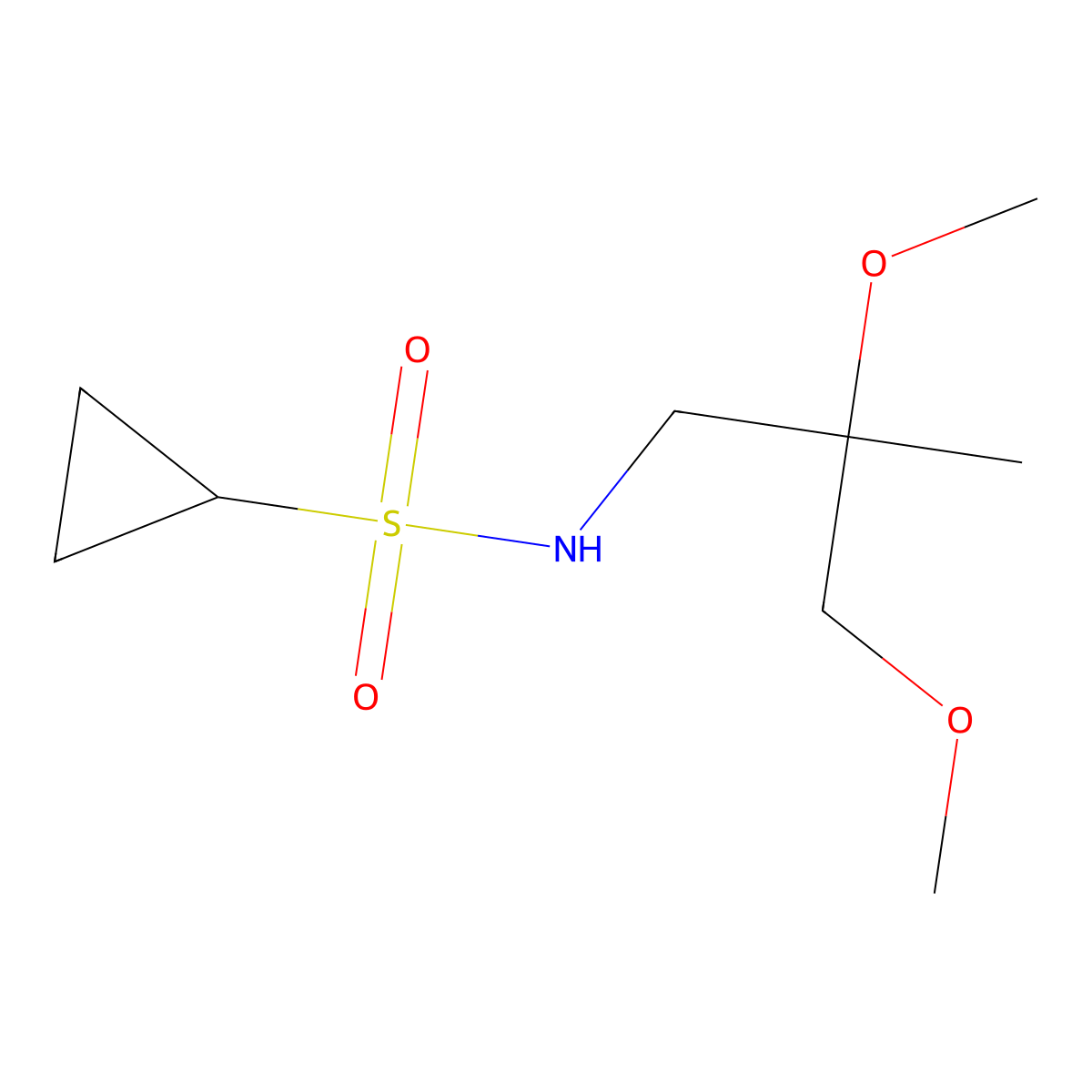 N-(2,3-dimethoxy-2-methylpropyl)cyclopropanesulfonamide molecular structure, CAS 2097908-74-0