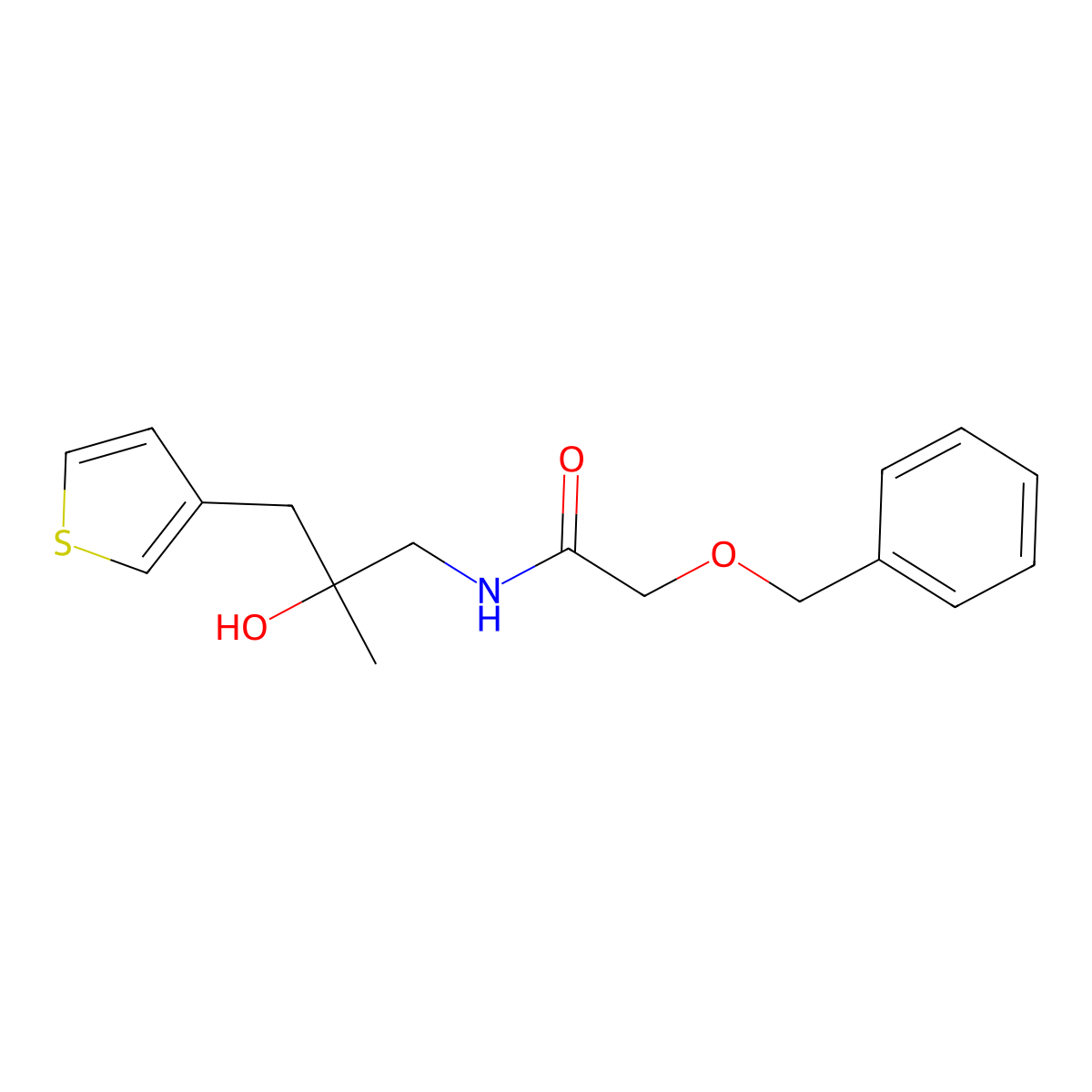 2-(benzyloxy)-N-{2-hydroxy-2-[(thiophen-3-yl)methyl]propyl}acetamide molecular structure, CAS 2097908-78-4