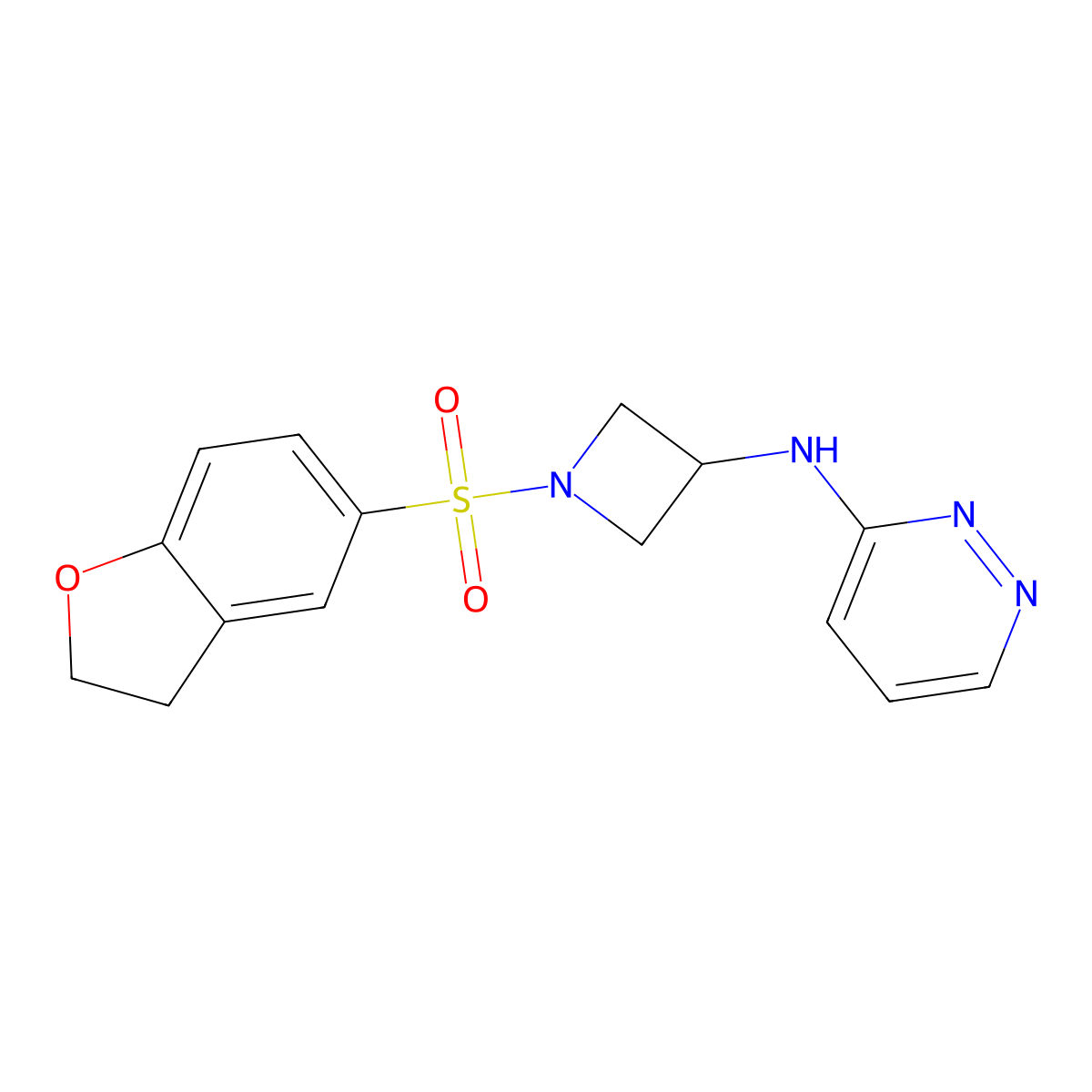 N-[1-(2,3-dihydro-1-benzofuran-5-sulfonyl)azetidin-3-yl]pyridazin-3-amine molecular structure, CAS 2097908-93-3