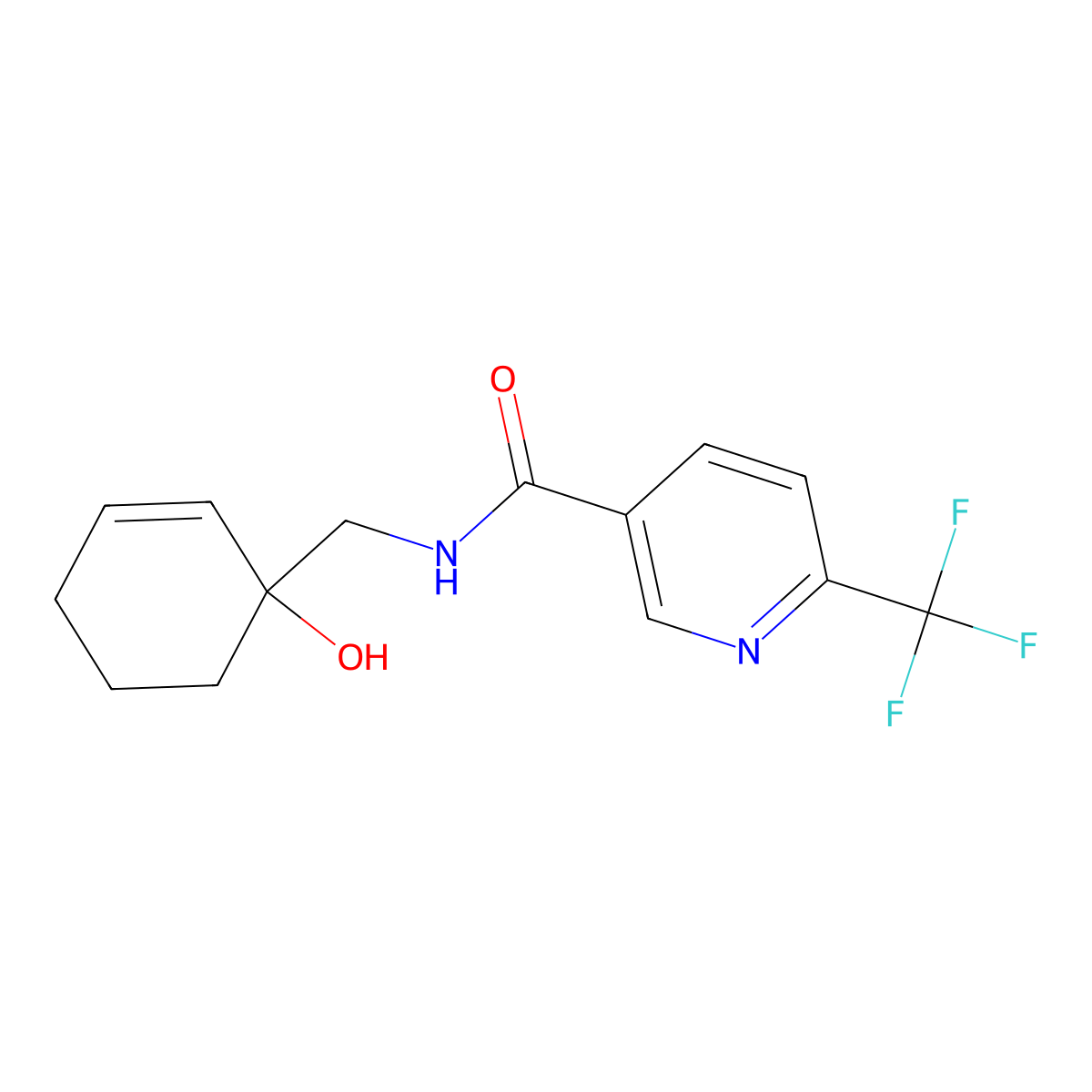 N-[(1-hydroxycyclohex-2-en-1-yl)methyl]-6-(trifluoromethyl)pyridine-3-carboxamide molecular structure, CAS 2097909-16-3