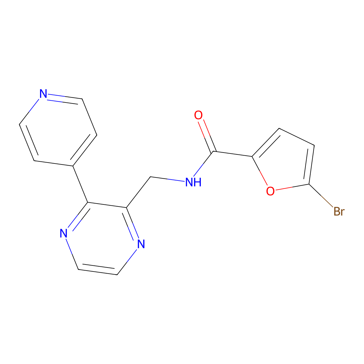 5-bromo-N-{[3-(pyridin-4-yl)pyrazin-2-yl]methyl}furan-2-carboxamide molecular structure, CAS 2097909-26-5