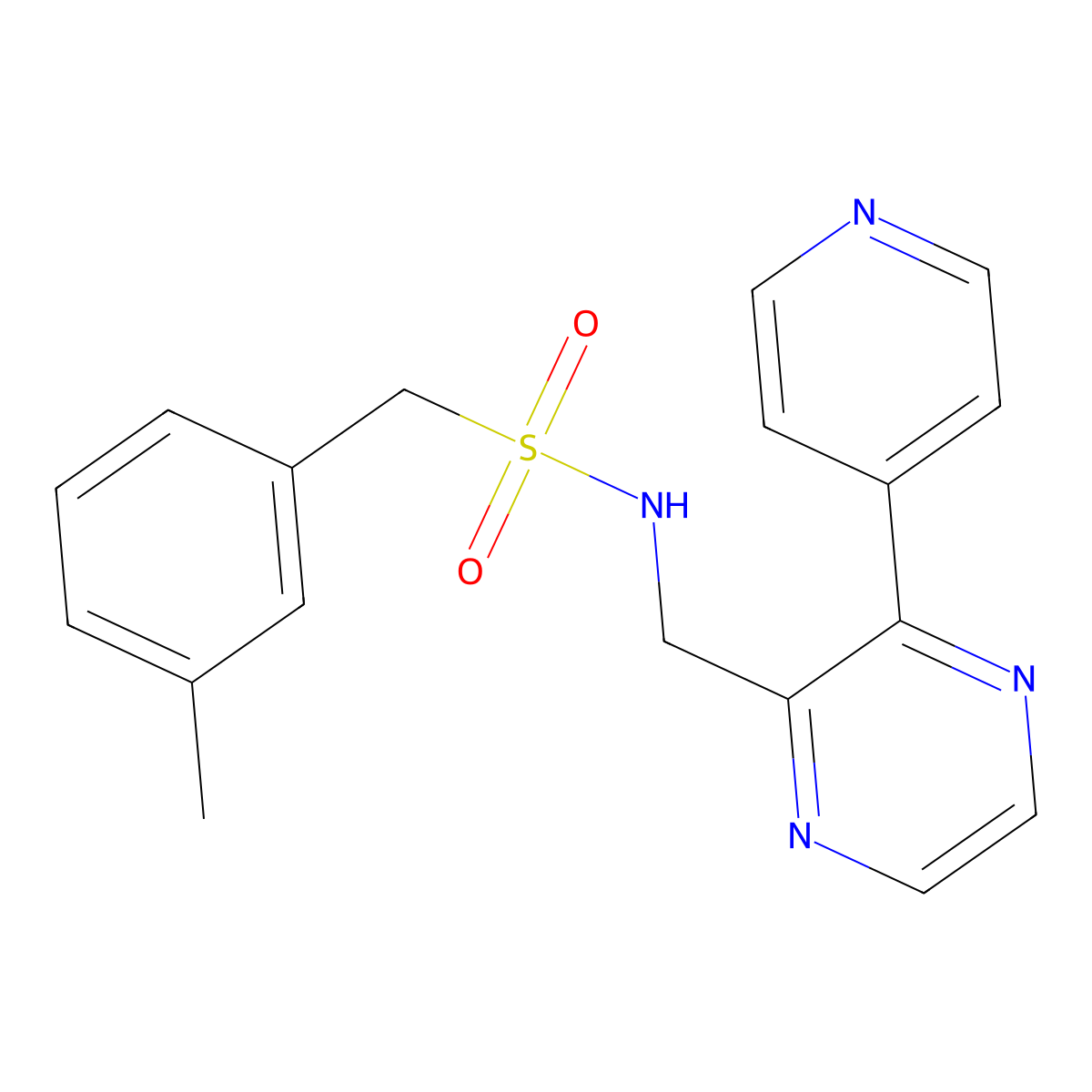 1-(3-methylphenyl)-N-{[3-(pyridin-4-yl)pyrazin-2-yl]methyl}methanesulfonamide molecular structure, CAS 2097909-48-1
