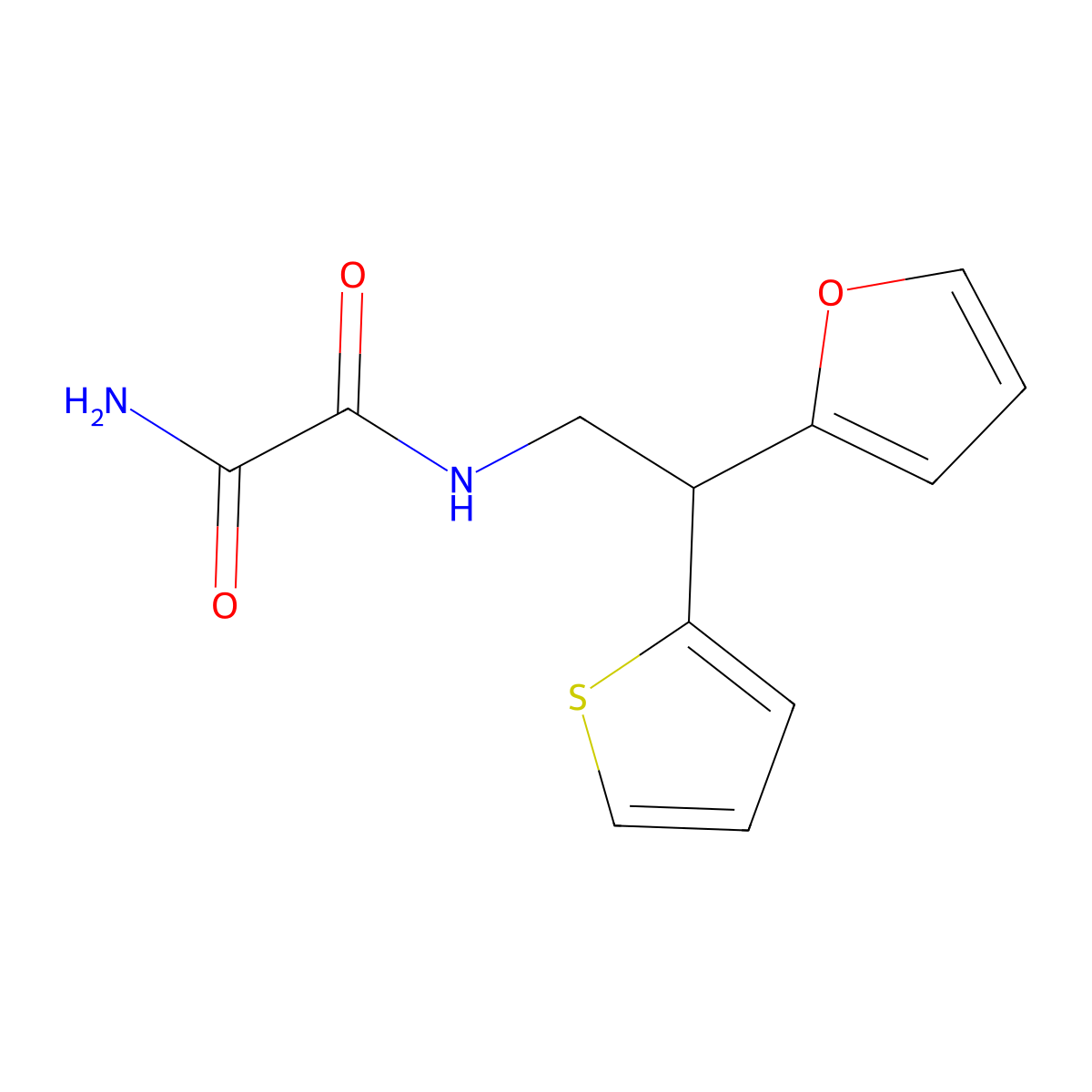 N'-[2-(furan-2-yl)-2-(thiophen-2-yl)ethyl]ethanediamide molecular structure, CAS 2097909-49-2