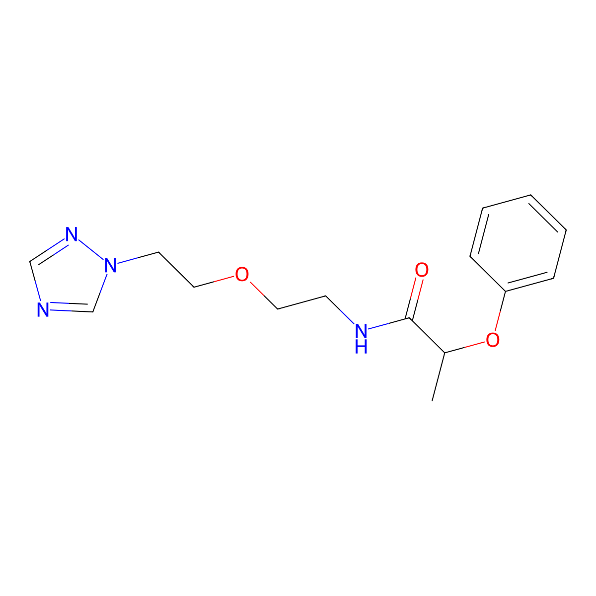 2-phenoxy-N-{2-[2-(1H-1,2,4-triazol-1-yl)ethoxy]ethyl}propanamide molecular structure, CAS 2097909-75-4