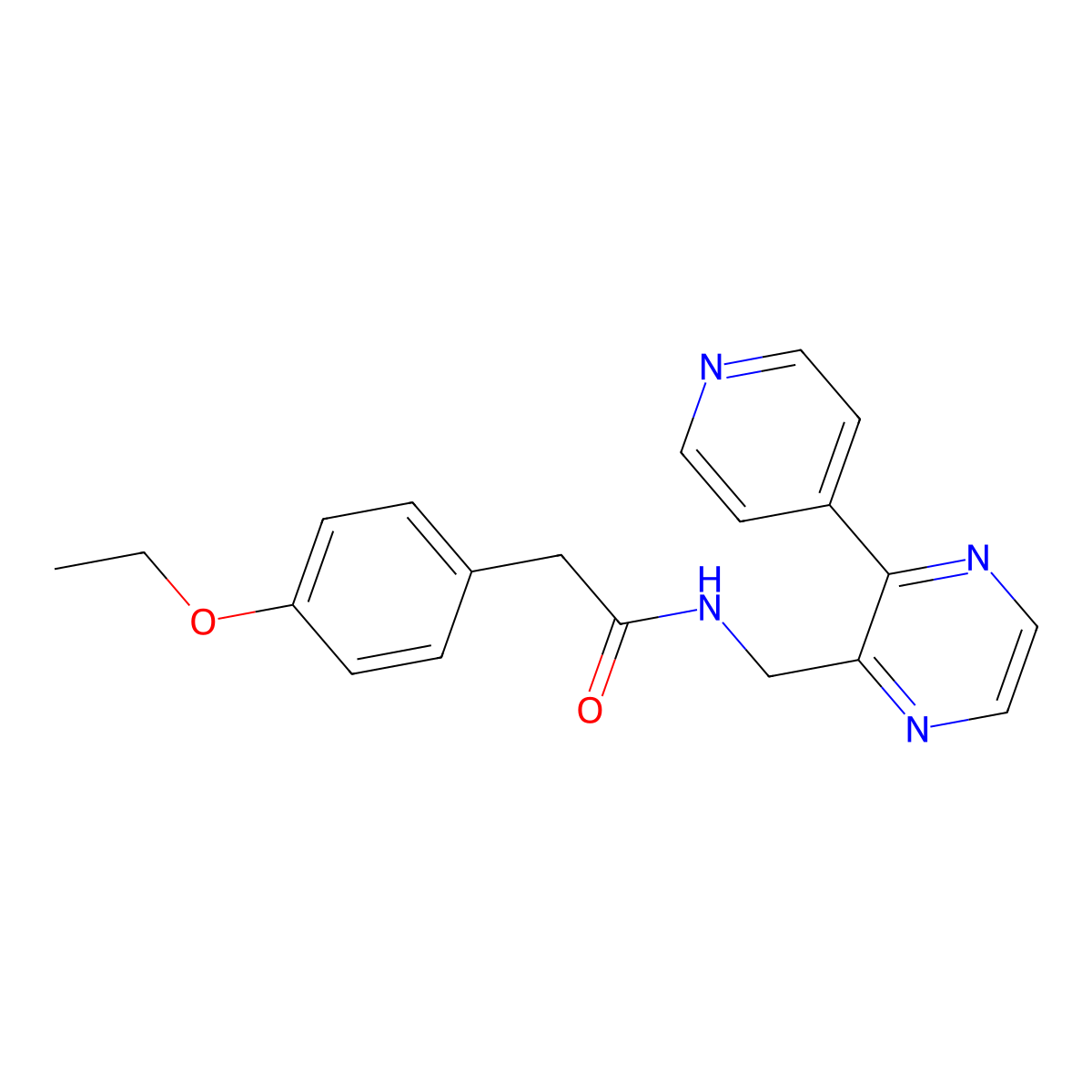 2-(4-ethoxyphenyl)-N-{[3-(pyridin-4-yl)pyrazin-2-yl]methyl}acetamide molecular structure, CAS 2097910-23-9