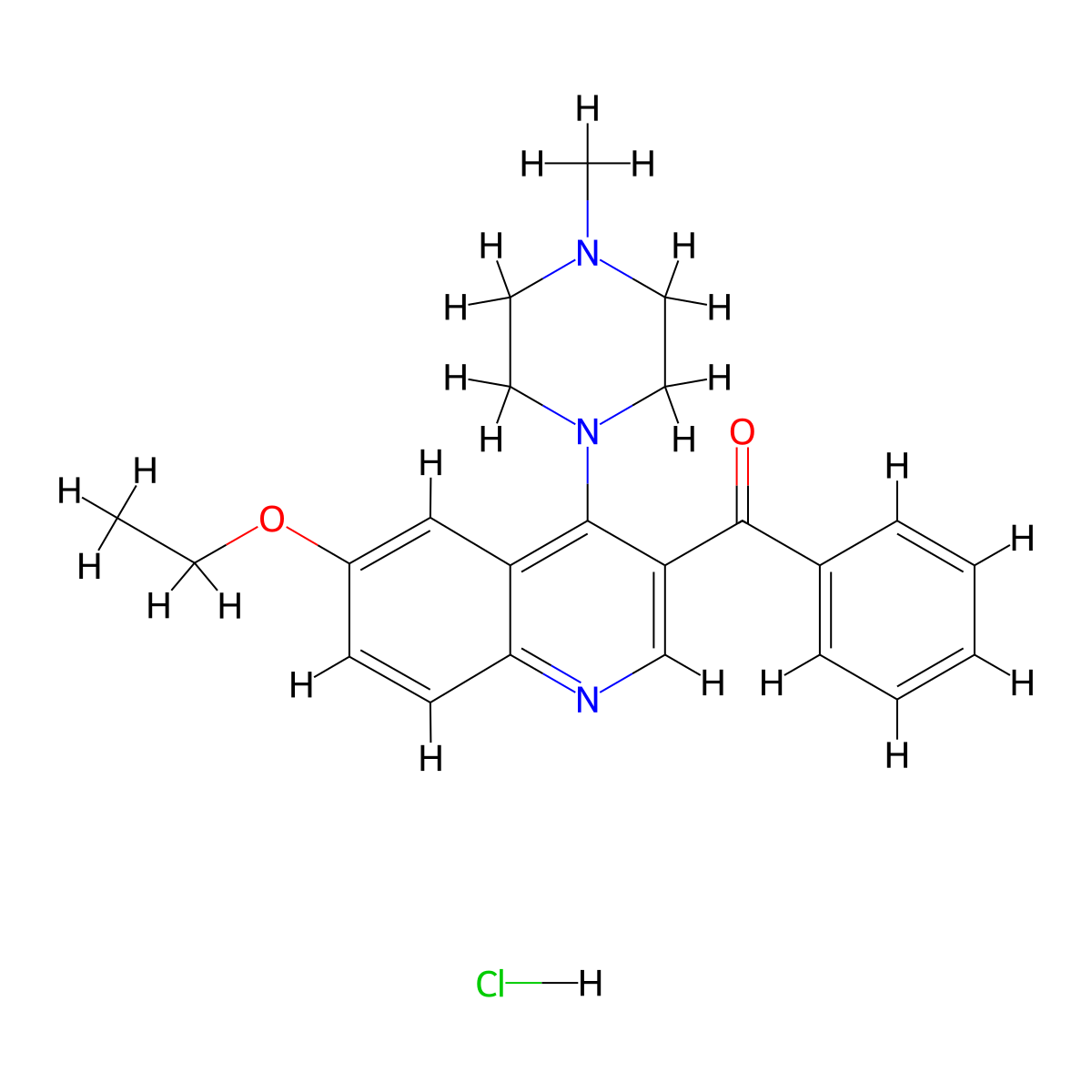 3-Benzoyl-6-ethoxy-4-(4-methylpiperazin-1-yl)quinoline hydrochloride molecular structure, CAS 2097910-27-3