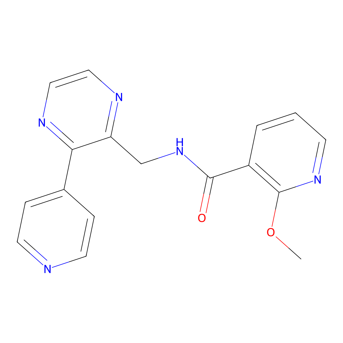 2-methoxy-N-{[3-(pyridin-4-yl)pyrazin-2-yl]methyl}pyridine-3-carboxamide molecular structure, CAS 2097910-31-9