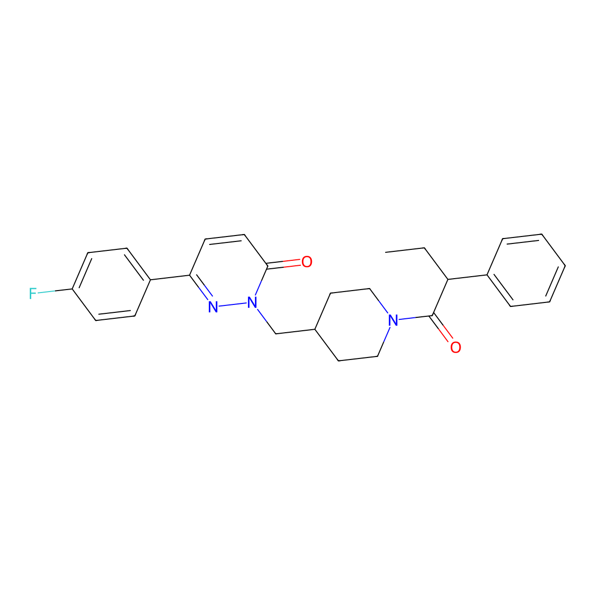 6-(4-Fluorophenyl)-2-{[1-(2-phenylbutanoyl)piperidin-4-yl]methyl}-2,3-dihydropyridazin-3-one molecular structure, CAS 2097910-50-2