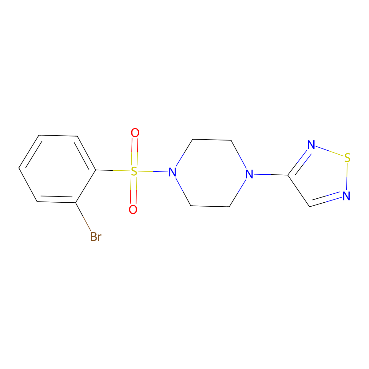 1-(2-Bromobenzenesulfonyl)-4-(1,2,5-thiadiazol-3-yl)piperazine molecular structure, CAS 2097910-53-5