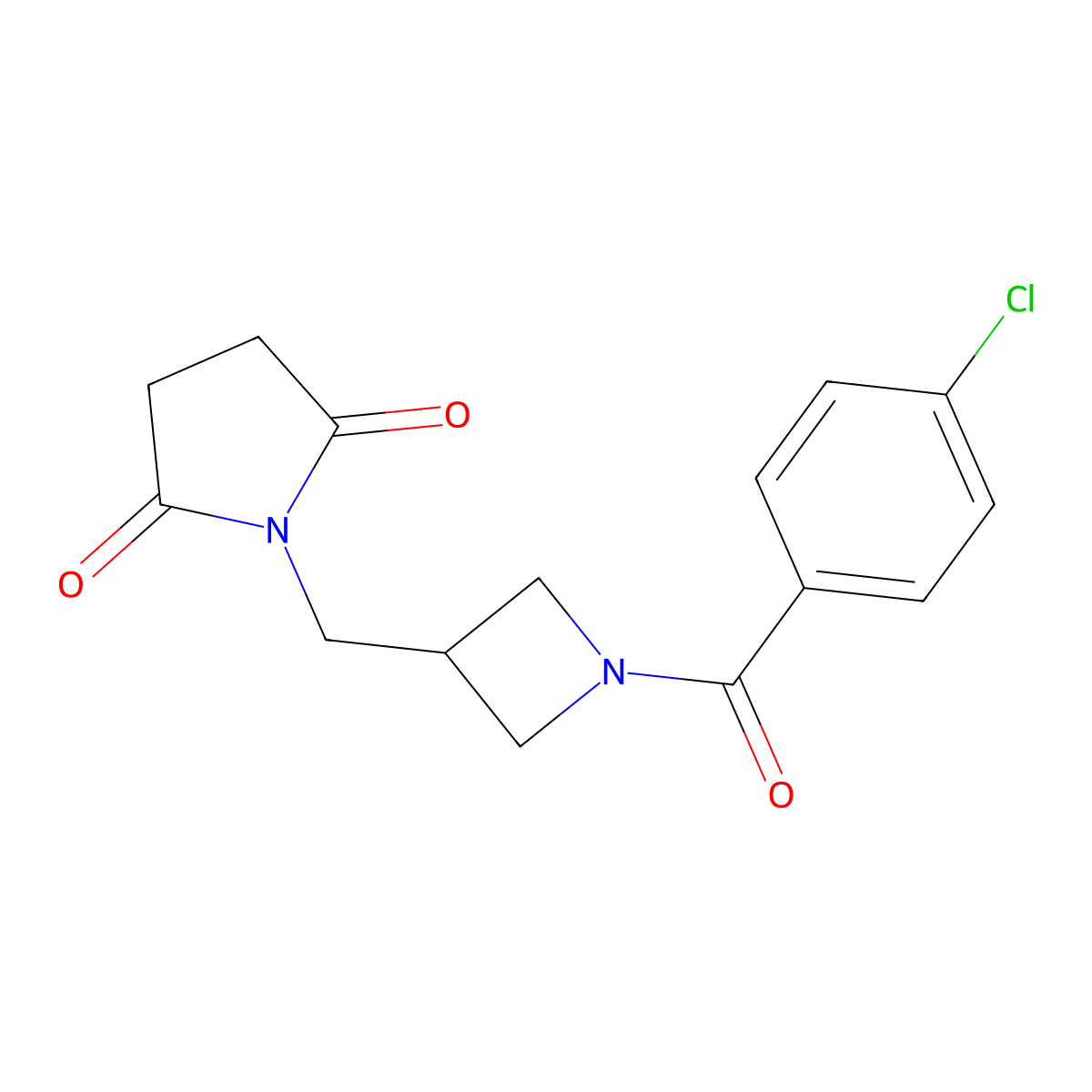1-{[1-(4-Chlorobenzoyl)azetidin-3-yl]methyl}pyrrolidine-2,5-dione molecular structure, CAS 2097910-63-7