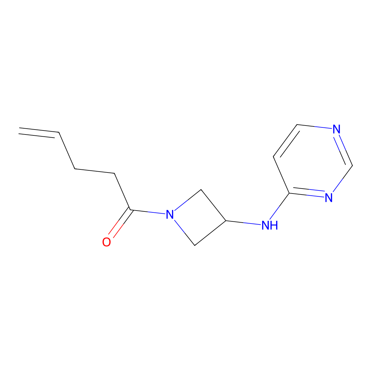1-(3-(Pyrimidin-4-ylamino)azetidin-1-yl)pent-4-en-1-one molecular structure, CAS 2097911-40-3