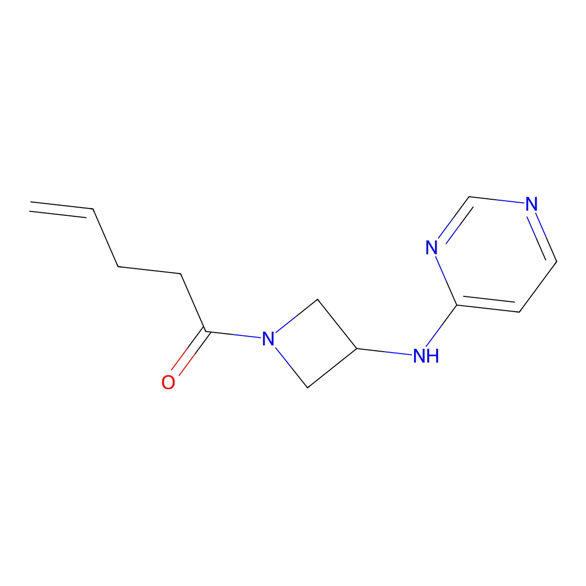 1-(3-(Pyrimidin-4-ylamino)azetidin-1-yl)pent-4-en-1-one molecular structure, CAS 2097911-40-3
