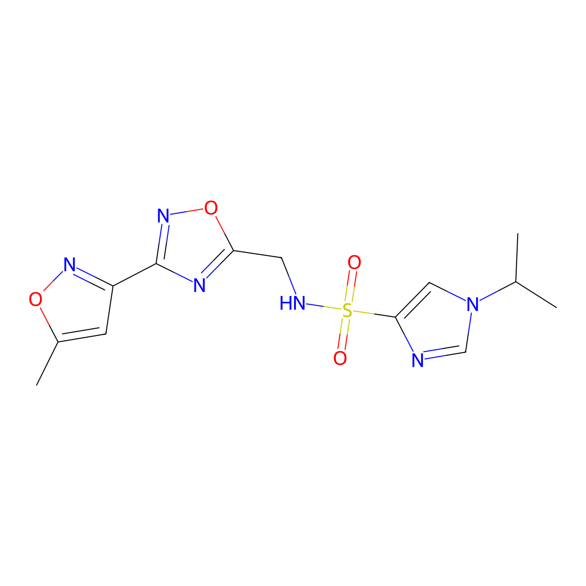 N-{[3-(5-methyl-1,2-oxazol-3-yl)-1,2,4-oxadiazol-5-yl]methyl}-1-(propan-2-yl)-1H-imidazole-4-sulfonamide molecular structure, CAS 2097911-65-2