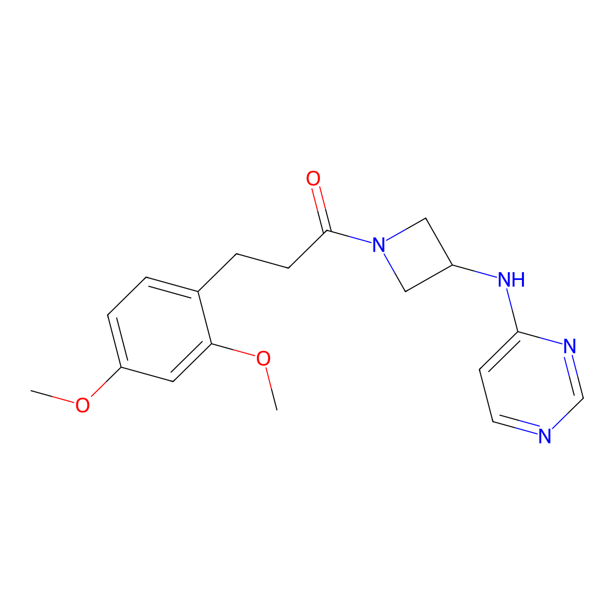 3-(2,4-Dimethoxyphenyl)-1-{3-[(pyrimidin-4-yl)amino]azetidin-1-yl}propan-1-one molecular structure, CAS 2097911-67-4