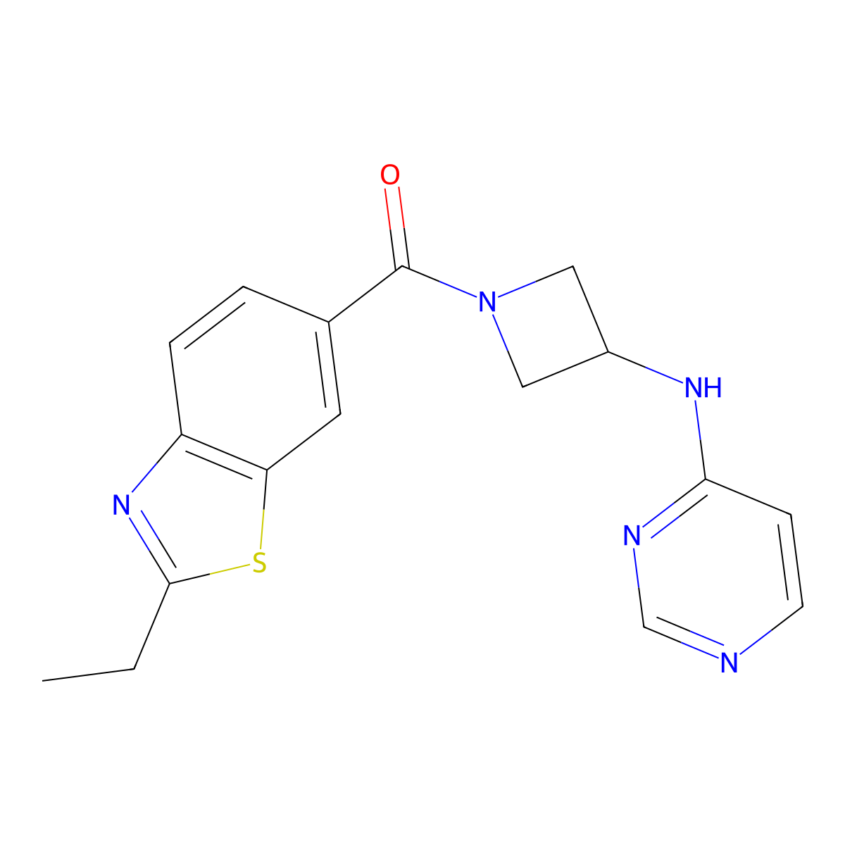 N-[1-(2-ethyl-1,3-benzothiazole-6-carbonyl)azetidin-3-yl]pyrimidin-4-amine molecular structure, CAS 2097911-80-1